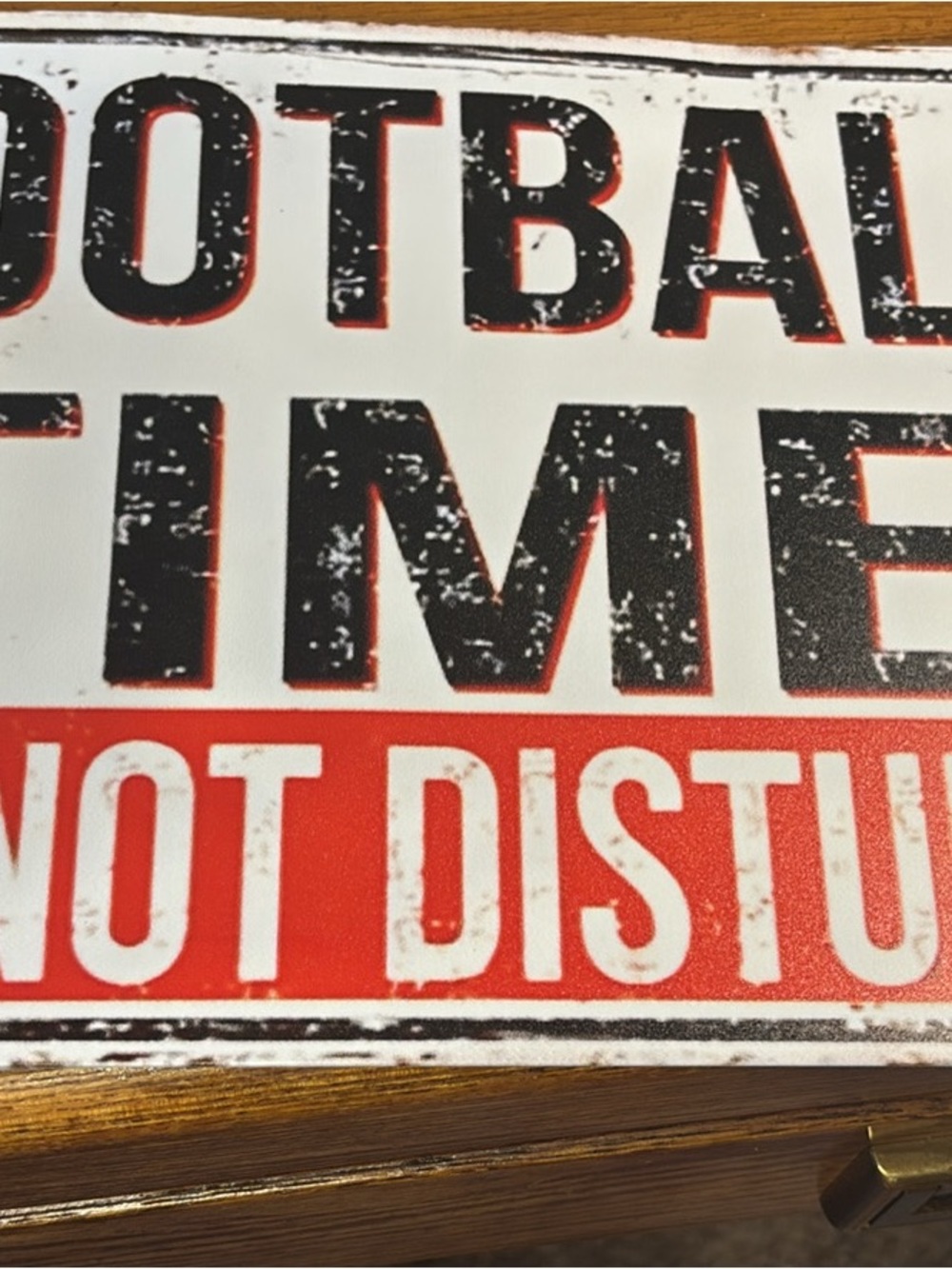 White Black and Red Football Time Wall Sign Do not Disturb